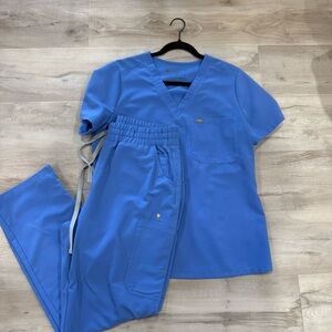 Blue Women's FIGS Scrub Set